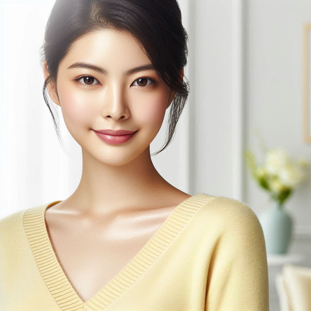 フェイスラインの整った美しい女性